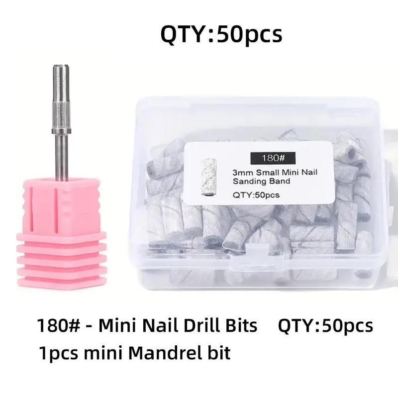 Nail Drill Sanding Bands With 3.1mm Mandrel Bit, 50pcs set Nail Drill Sanding Bands For Nails Acrylic Gel Removing And Shaping, Manicure & Pedicure Tools, Electric Callus Remover Accessories, Christmas Gift