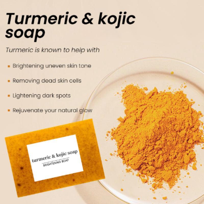 Turmeric & Koji Soap, 3 Counts 6 Counts Handmade Turmeric Soap, Women's Moisturizing Skin Care Soap, Daily Body Care Shower Soap