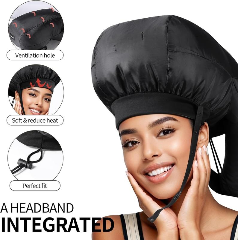 Large Bonnet Hooded Hair Dryer Attachment, Hair Dryer Bonnet Attachment for Curly Hair Your Ideal Hair Diffuser Solution-Large Capacity Hair Dryer Cap for Quick Styling of Curly Hair