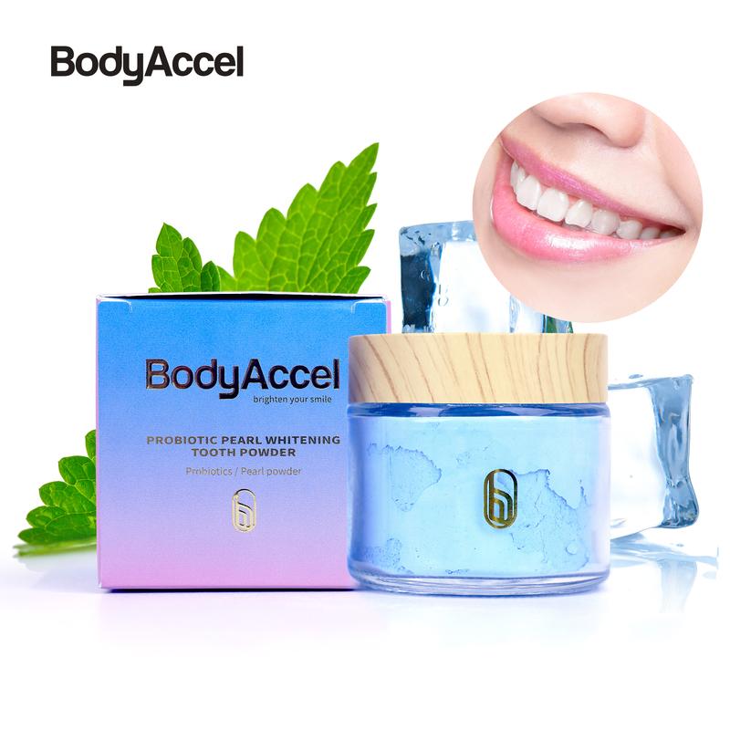 BodyAccel Whitening Pearl Probiotic Tooth Powder Natural