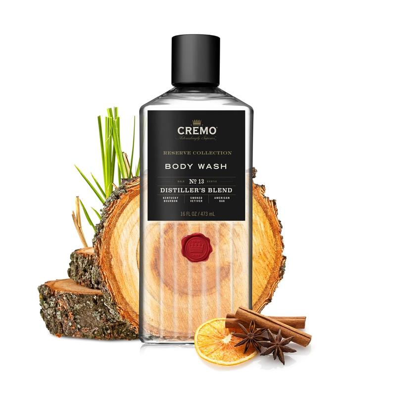 Cremo Rich-Lathering Distiller’s Blend Body Wash for Men, Smoked Vetiver and American Oak 16 Fl Oz Body Care Fragrance Scent Cologne