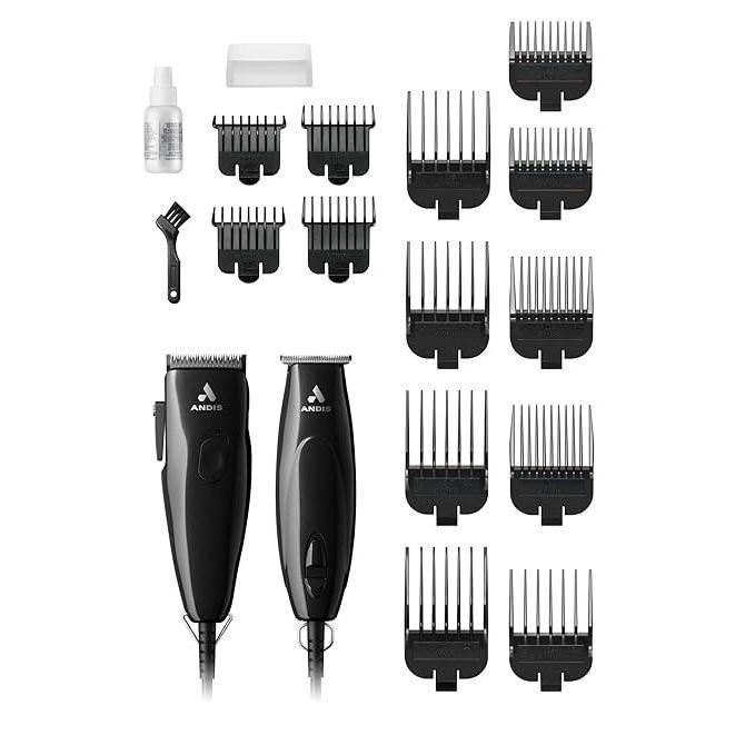 Andis 24810 Professional PivotPro and SpeedMaster Hair Clipper and Beard Trimmer PivotMotor Set, Black (COMBO DEAL)