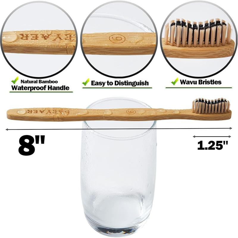 20 Count Bamboo Toothbrushes (Soft+Medium), Natural Wood Toothbrushes Bulk, Eco-Friendly, BPA Free, Biodegradable & Compostable Charcoal Wooden - Reusable Travel Toothbrushes