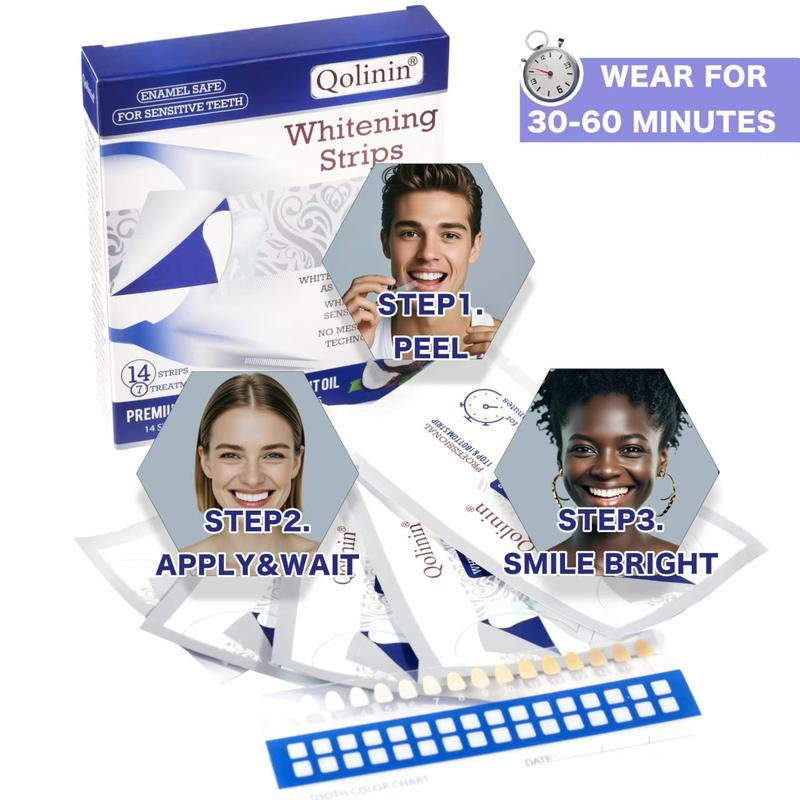 Teeth Whitening Strips (7-day treatment) - Enamel Safe - Coconut Oil for Sensitive Teeth - Whitening Designed with Care for a Brighter Smile