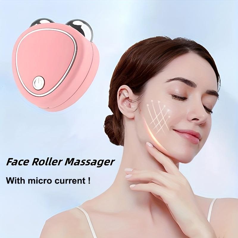 Portable Facial Microcurrent Beauty Instrument, Double Wheel Facial Skin Lifting & Firming Massager, Professional Facial Thinning Instrument for Women