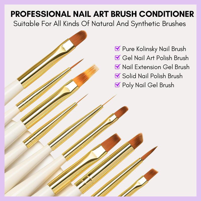 Makartt Nail Art Brushes Conditioner Cleaner, Cleaner & Restorer & Care Brush Bristles, Acrylic Brush Cleaner Gel Used for Solid Gel Polish Nail Art Liner Builder Gel Manicure Brush - 70ml 2.36 fl. oz Cleansing Cleanser Nail Care Nail Polish