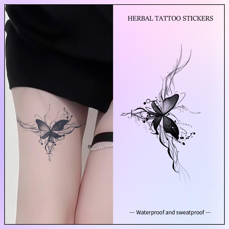 Fake Tattoo Sticker, 6 Counts set Long Lasting Fake Tattoo Sticker, Body Art Decoration For Women & Girls