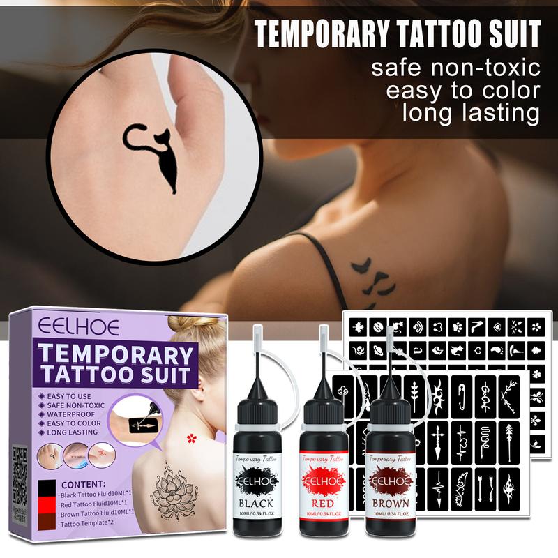 EELHOE Juice Tattoo Set, Waterproof and Long-Lasting, Temporary Juice Tattoo Liquid, Cosmetics