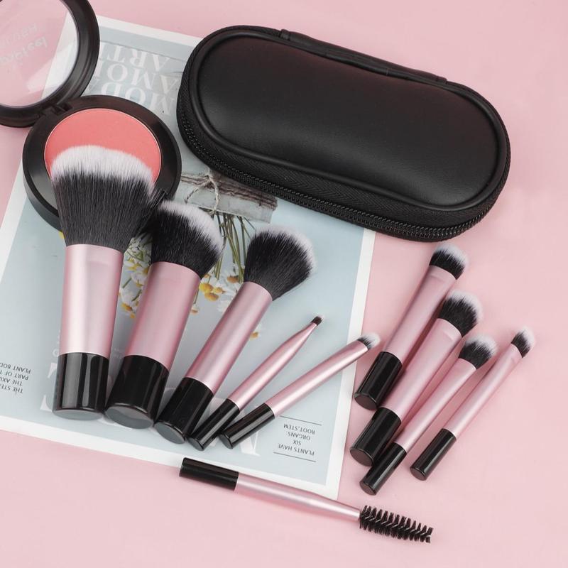 Professional Makeup Brush Set with Storage Bag, 10pcs set Multifunctional Makeup Brushes for Christmas Gift, Travel Makeup Brush Kit, Makeup Tool Accessories