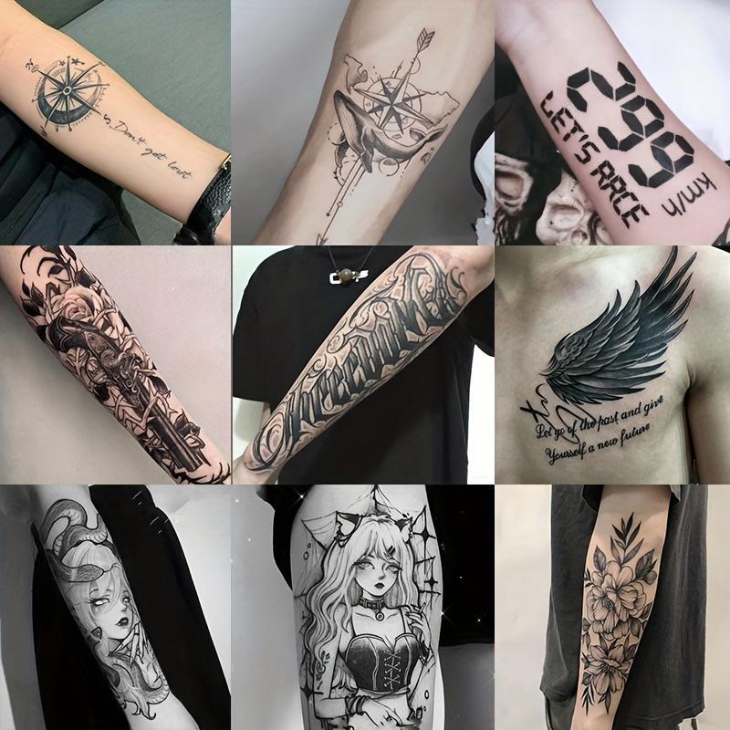 Herbal Temporary Tattoo Sticker, 10pcs set Waterproof Long Lasting Fake Tattoo Sticker, Realistic Tattoo Sticker for Women & Men, Christmas Gift