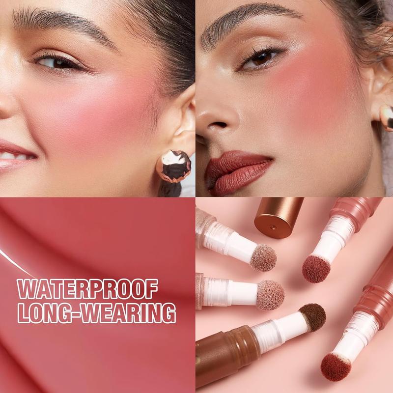 Blush Stick,Liquid Blush Stick,Silky Smooth Creamy Formula,Lightweight Blendable Blush Rouge Stick,Naturally Sculpted Look Professional Beauty Makeup Blush (01 02)