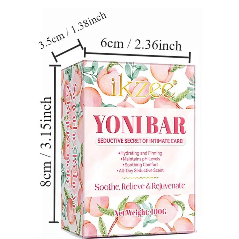 Peach Flavor Yoni Bar, 1 Box Moisturizing Soap With 1 Count Random Color Foaming Net, Women's Bath Intimate Cleaning Soap