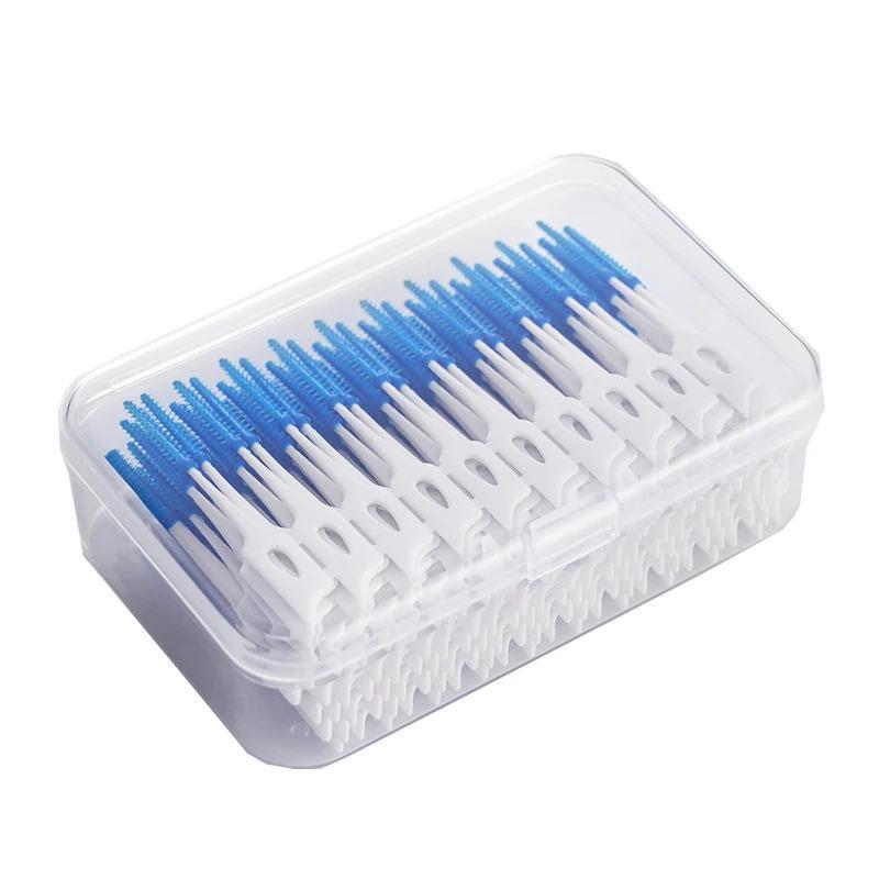 Silicone Interdental Dental Floss, 160pcs Deep Cleaning Interdental Toothpicks, Tooth Cleaning Tool for Home & Travel