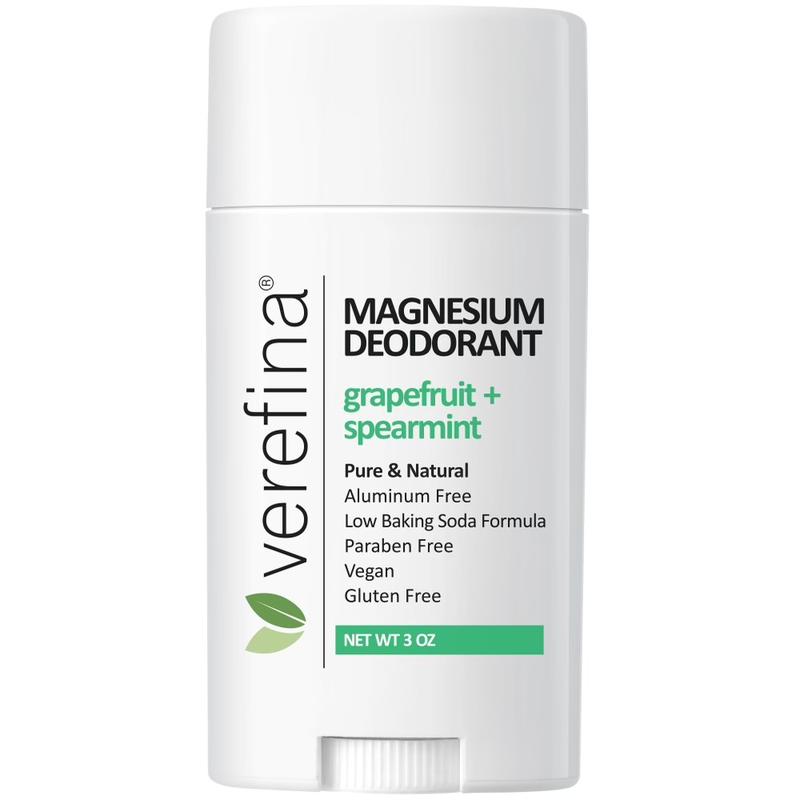 Grapefruit + Spearmint Magnesium Deodorant by Verefina – Aluminum-Free, Vegan, for Sensitive Skin with Shea, Cocoa Butter and Coconut Oil