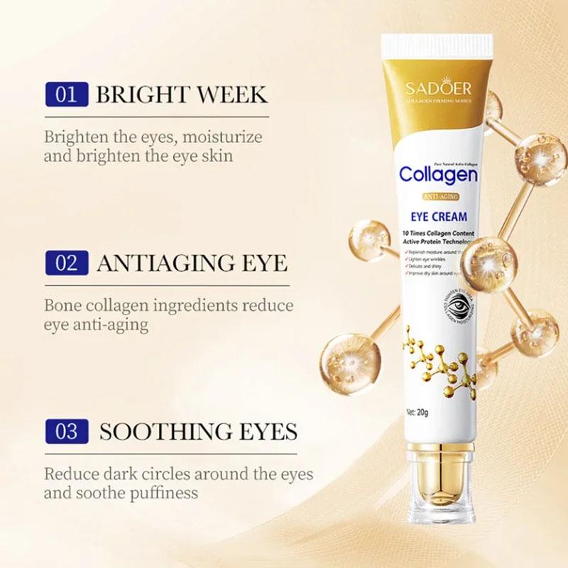 Instant Eye Bag Removal Cream Collagen Anti Dark Circle Puffiness Brighten Eye Care Anti-Wrinkle Firming Skin Fade Fine Lines