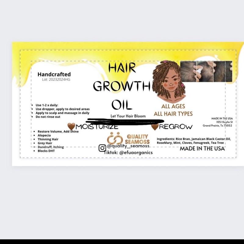 Intense Hair Growth Oil Alopec and Scalp Stimulator. Ingredients Rice Bran, Jamaican Black Castor Oil, RoseMary, Mint, Cloves, Fenugreek, Tea Tree