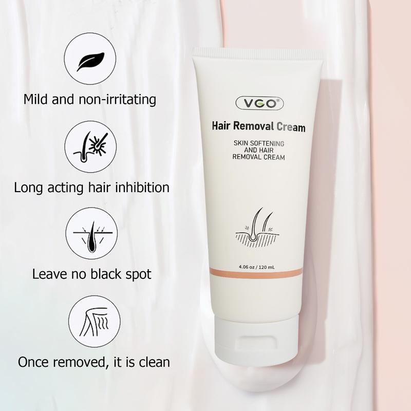 VGO Hair Removal Cream for Women & Men, 120ml   4.06oz - Mild and Hypoallergenic Body Care Wax Comfort Cosmetic