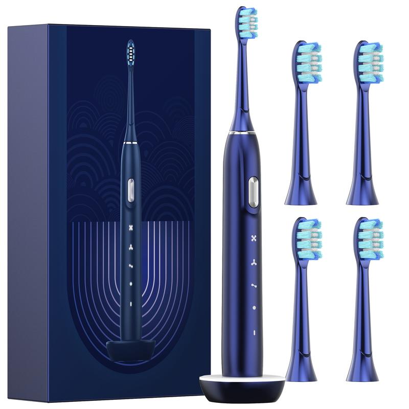 Joyye Electric Toothbrush with 4 Replacement Heads, 4 Cleaning Modes, IPX7 Waterproof, Low Noise - Available in Three Colors