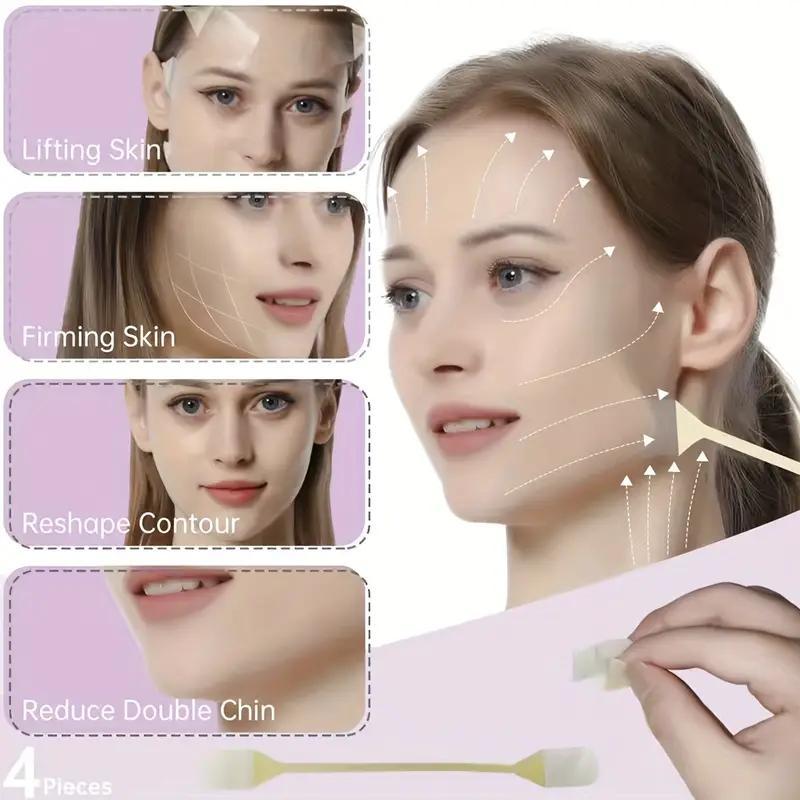 Face Lifting Tape, 4 Counts set Transparent Face Firming Tape, Neck, and Eye Lift Lifting Tool for Women and Men, Christmas Gift