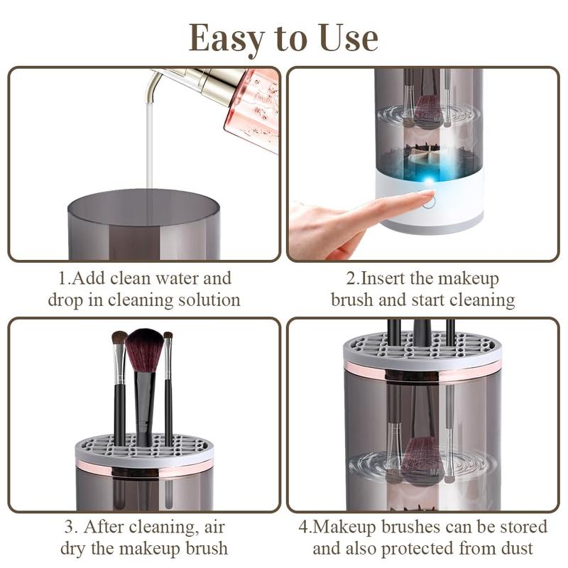 Electric Makeup Brush Cleaner, 3 in 1 USB Makeup Brush Cleaner Machine, Makeup Brush Cleaning Tool with Brush Cleaning Pad, Ideal Gifts for Women