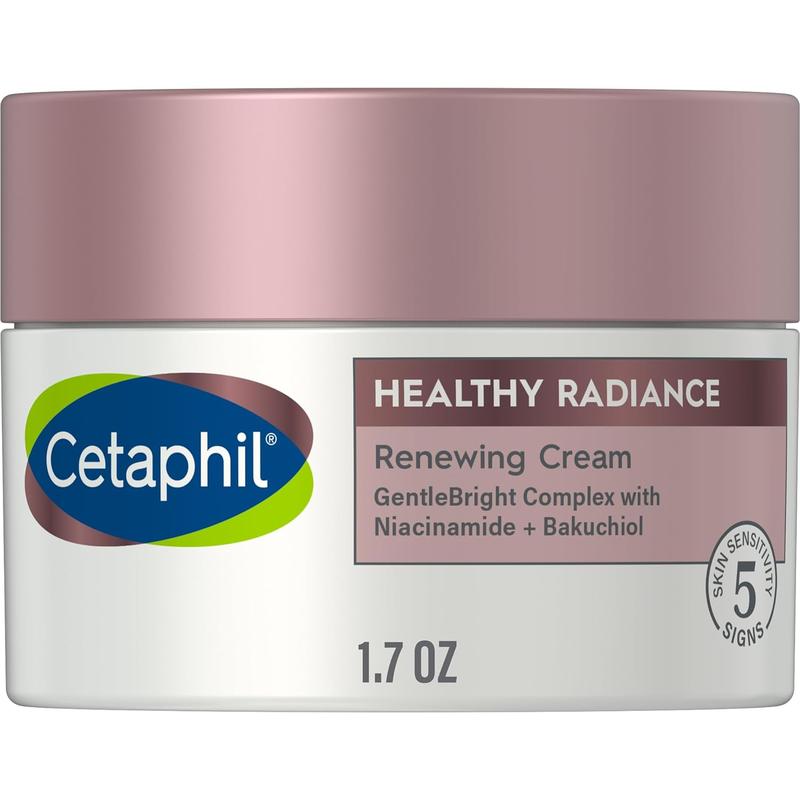 Cetaphil Face Cream, Healthy Radiance Renewing Cream, Visibly Reduces Look of Dark Spots, Brightening Lotion, Designed for Sensitive Skin, Hypoallergenic, Fragrance Free, 1.7oz