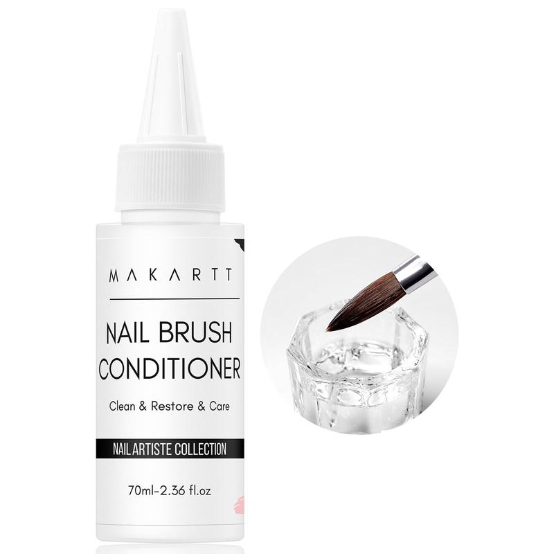 Makartt Nail Art Brushes Conditioner Cleaner, Cleaner & Restorer & Care Brush Bristles, Acrylic Brush Cleaner Gel Used for Solid Gel Polish Nail Art Liner Builder Gel Manicure Brush - 70ml 2.36 fl. oz Cleansing Cleanser Nail Care Nail Polish