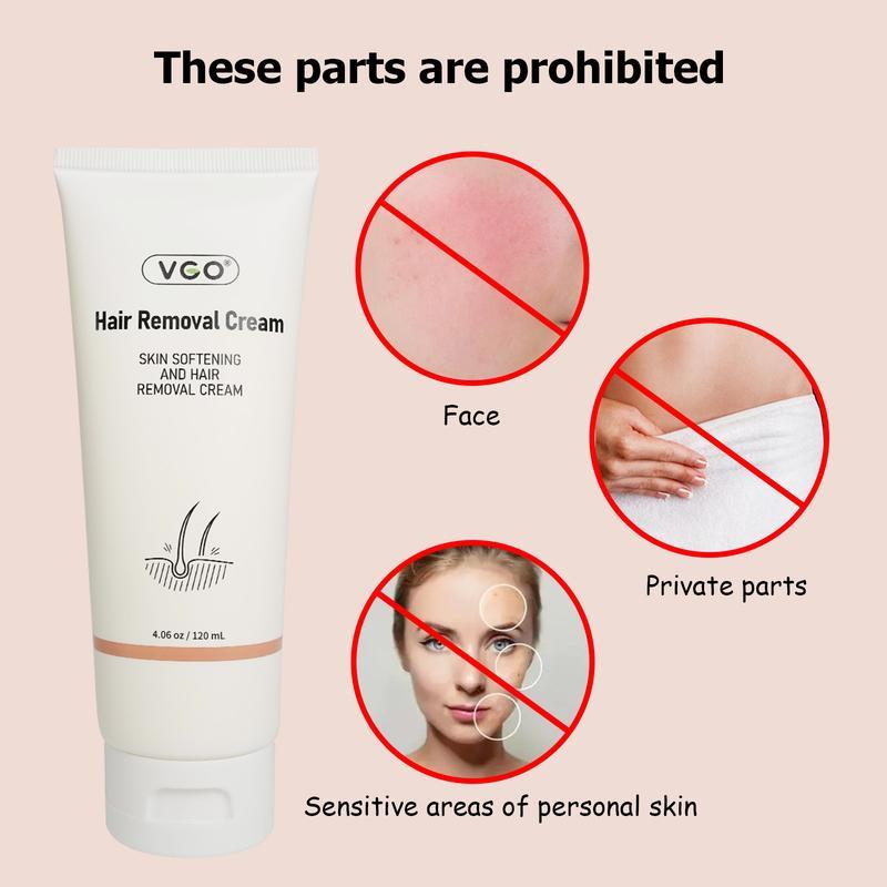 VGO Hair Removal Cream for Women & Men, 120ml   4.06oz - Mild and Hypoallergenic Body Care Wax Comfort Cosmetic