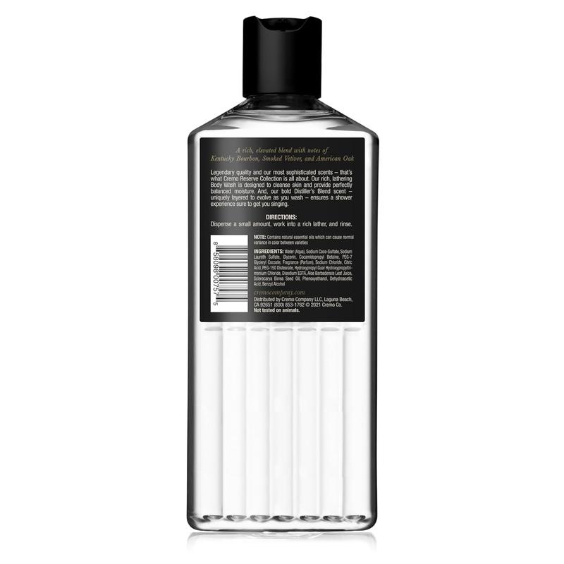 Cremo Rich-Lathering Distiller’s Blend Body Wash for Men, Smoked Vetiver and American Oak 16 Fl Oz Body Care Fragrance Scent Cologne