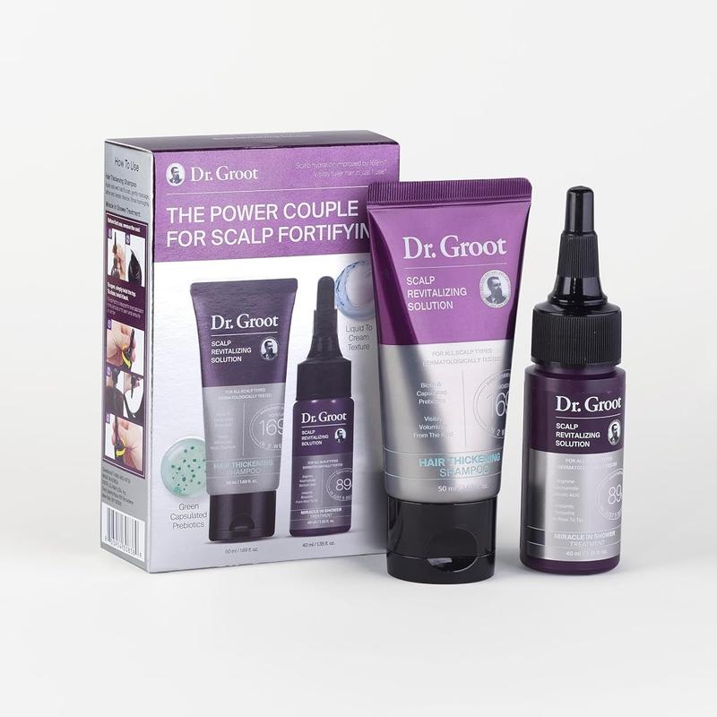 Dr. Groot Scalp Revitalizing Gift Set with Hair Thickening Shampoo and Miracle in Shower Treatment Travel Size fuller hair Conditioner Haircare