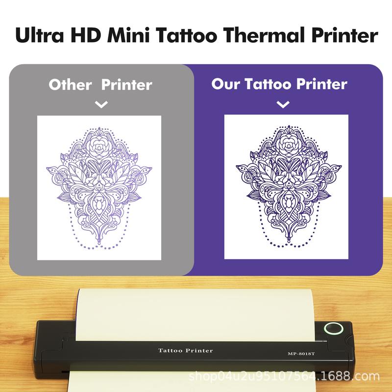 A46 Wireless Tattoo Printer Machine Mini 2000mAh Wireless Thermal Tattoo Stencil Printer for Tattooist Blacks