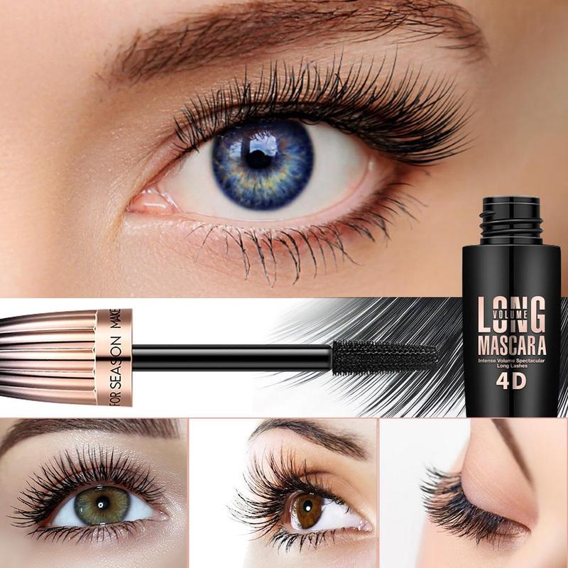 4D Long Mascara, Waterproof Eyelash Extensions, Natural Effect, Easy To Apply, Suitable for Makeup Novices to Quickly Get Started