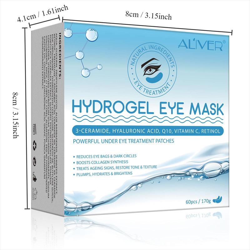 Hydrogel Eye Mask, 60pcs box Under Eye Patches for Dark Circles, Puffiness, Eye Care Products for Women & Men