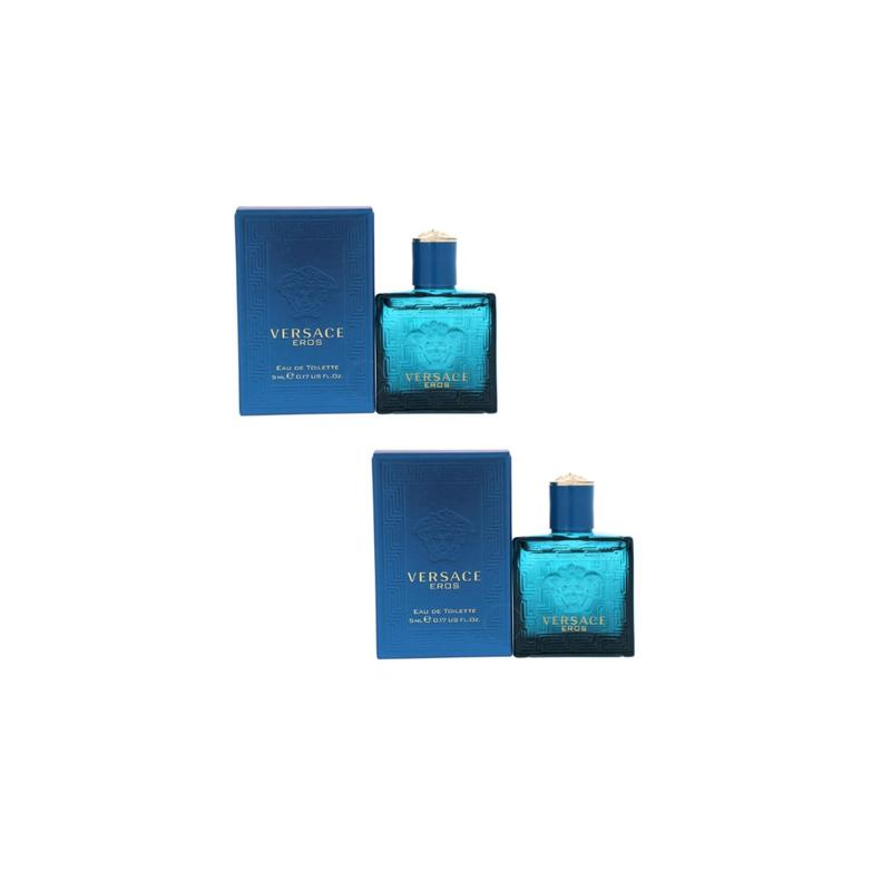 2-Pack Versace Eros Mini Size - 0.17oz 5ml EDT Perfume Bottles