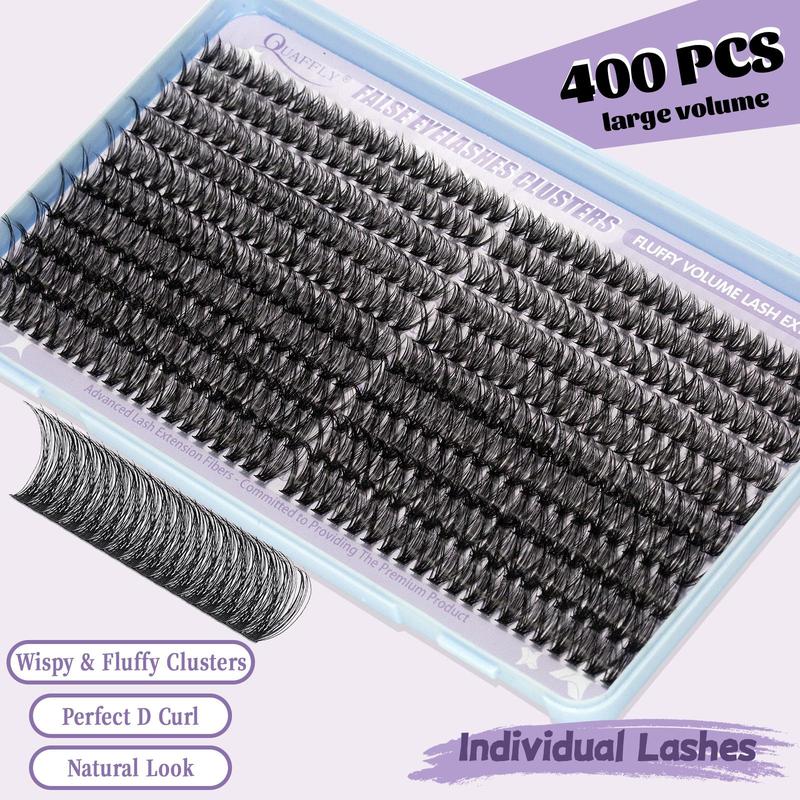 Eyelash Extensions Kit, 1 Set Individual Lash Clusters with Eyelash Bond & Seal & Tweezers, Self Grafting Eye Makeup Enhancement False Eyelashes, Fall Gift, Mini Makeup