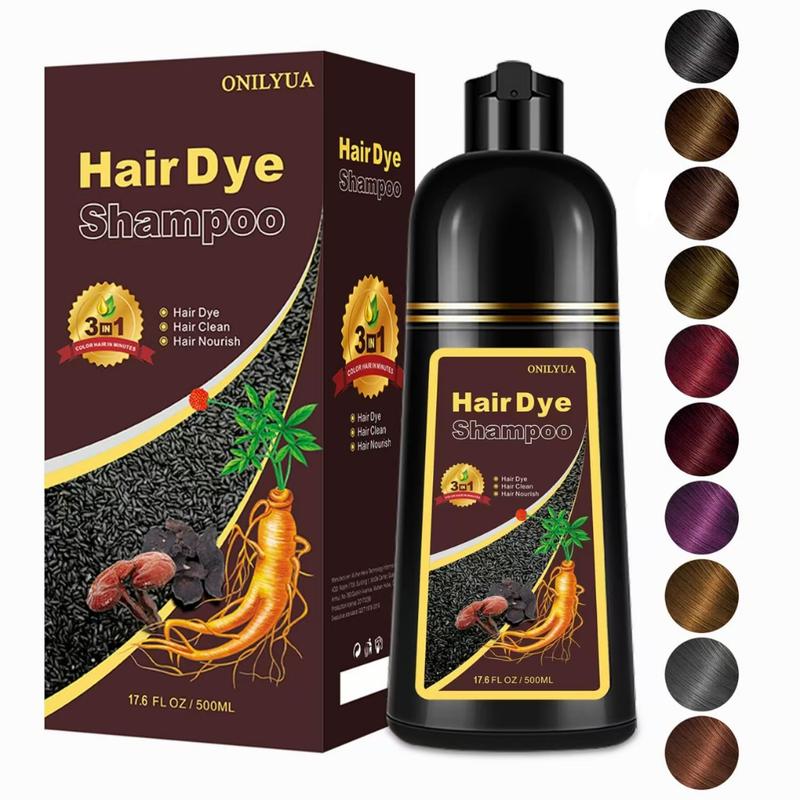 Onilyua Natural Plant Hair Dye Shampoo 3-in-1, Long-lasting Quick Dark Brown Hair Dye, Various Colors, Ammonia Free, Instant Unisex Mid Type Haircare