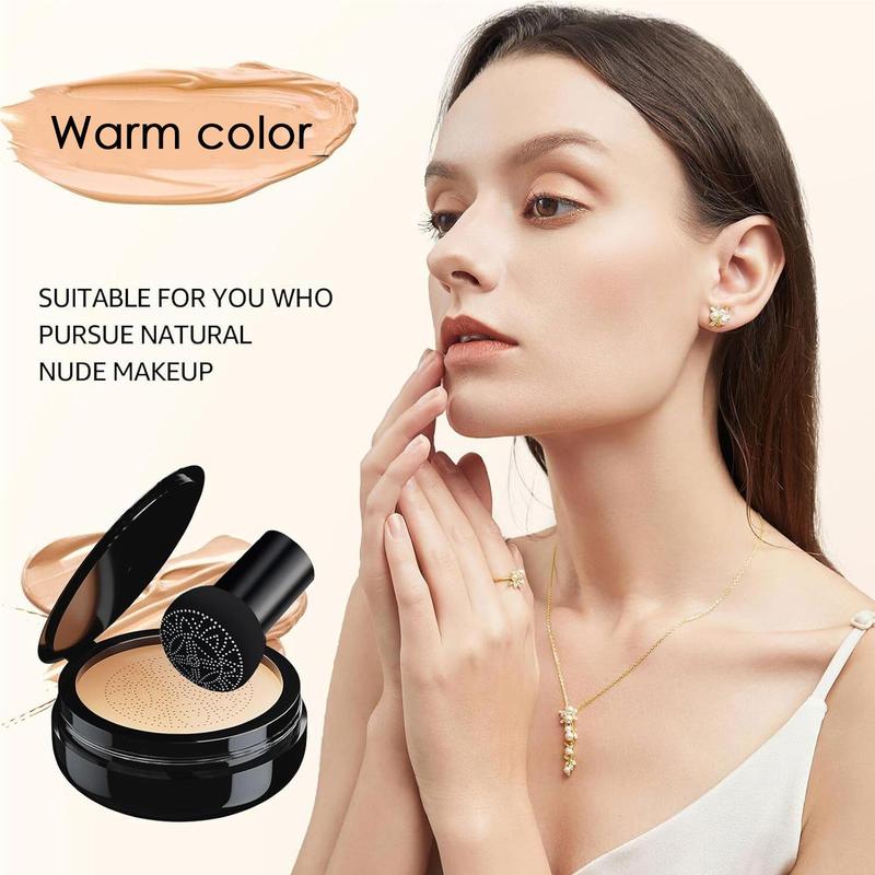 Long-lasting Moisturizing Air Cushion CC Cream, 1 Count Waterproof Concealer Foundation, Full Coverage Flawless Makeup Cream, Christmas Gift