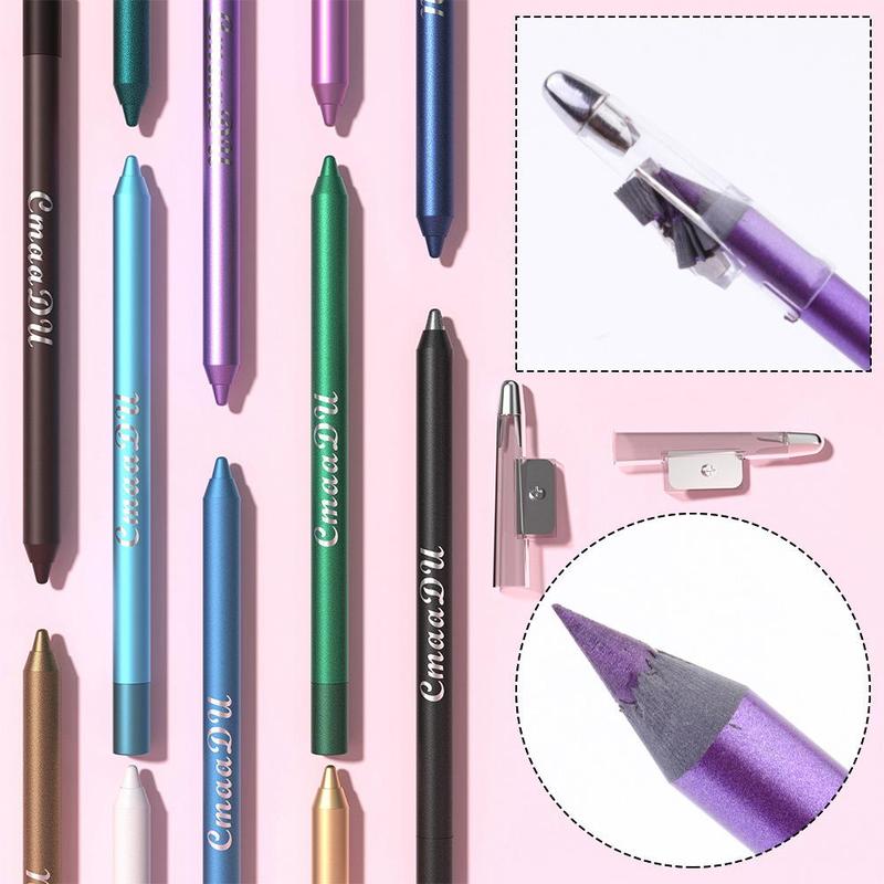 12 Colors Eyeshadow Eyeliner Pen, 12pcs set Long Lasting Eyeliner Pencil, Beauty & Personal Care Eye Makeup Tool for Women & Girls Gift