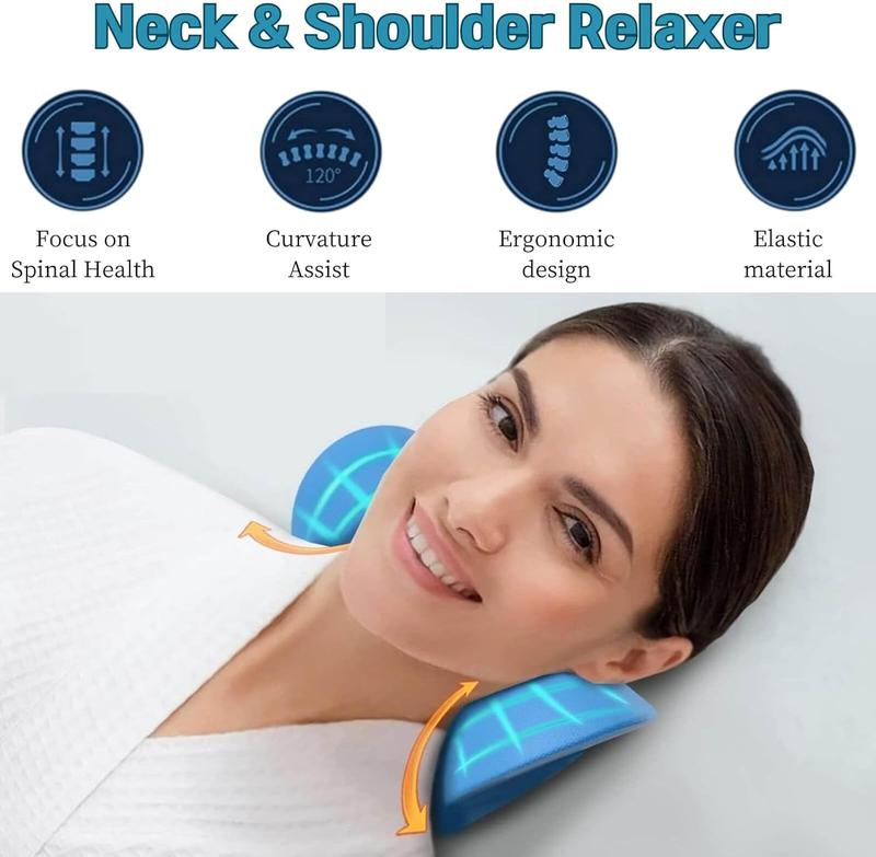 Neck Hump Corrector and Stretcher for Neck Pain Relief, Cervical Traction Device for TMJ, Blue - Comfort