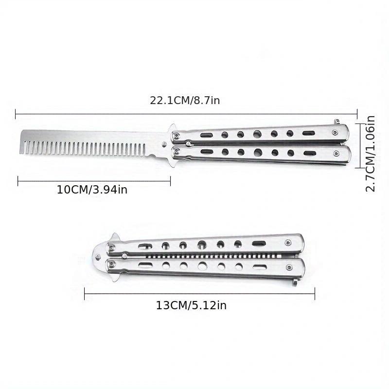 Foldable Hair Comb, 1 Count Stainless Steel Practice Training Comb, Beard & Hair Styling Tool for Men & Women, Christmas, Christmas Gift