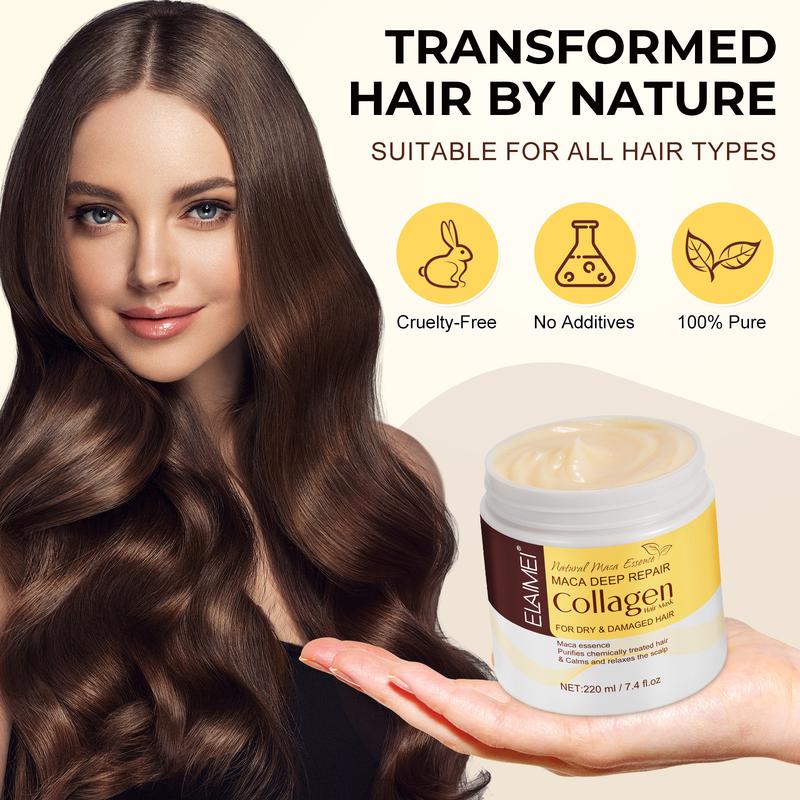 Collagen Hair Treatment Deep Repair Conditioning Argan Oil Hair Mask Essence for All Hair Types 7.4 oz 220ml Conditioner Haircare Repairing