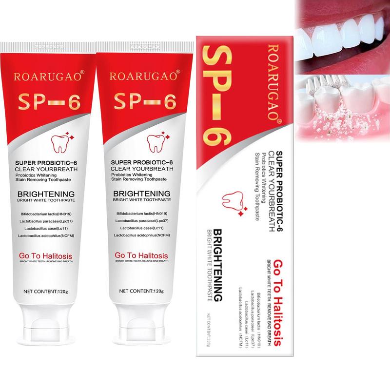 SP-6 Probiotic Toothpaste：Enhanced Formula Balances The Oral Microbiome, Removes Stains, And Provides Long-lasting Fresh Breath.