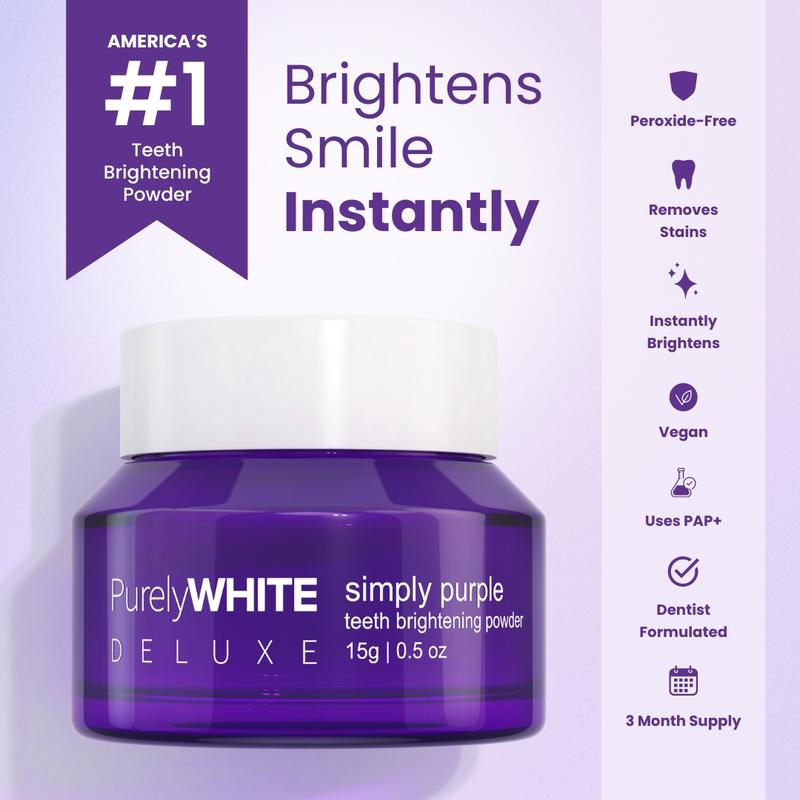 PurelyWHITE | Teeth Brightening Powder | Instant Brightening | For Sensitive Teeth