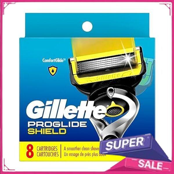 Gillette ProGlide Shield Razor Refills for Men, Shield from Irritation, 5 Bladed Razor with Precision Trimmer, 8 Blade Refills