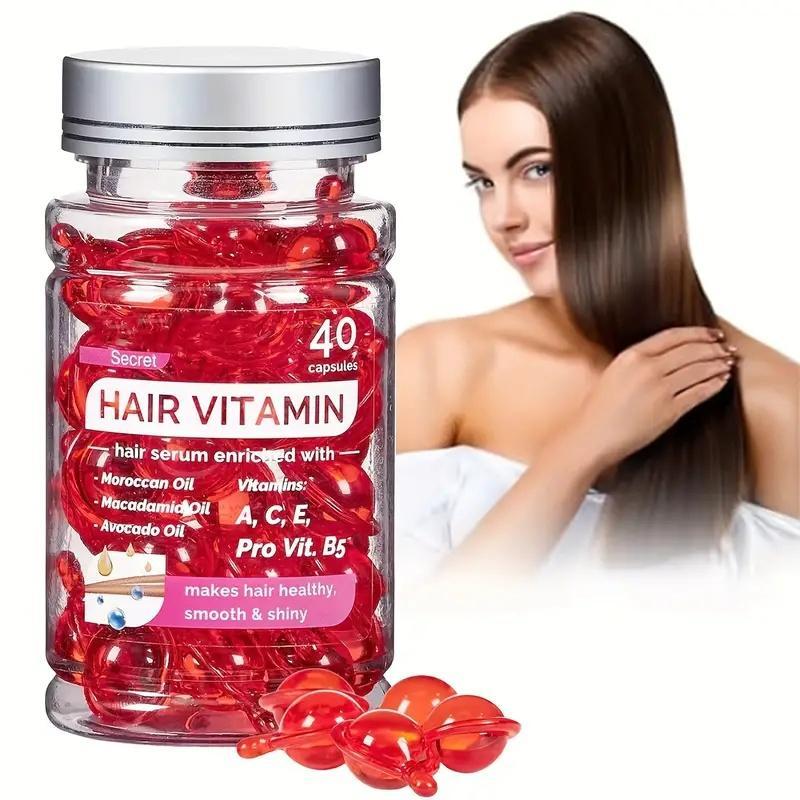 Hair Vitamin Capsule, Moroccan Argan Moisturizing Leave-in Hair Care Oil, Nourishing and Smoothing Hair Products for Women & Men