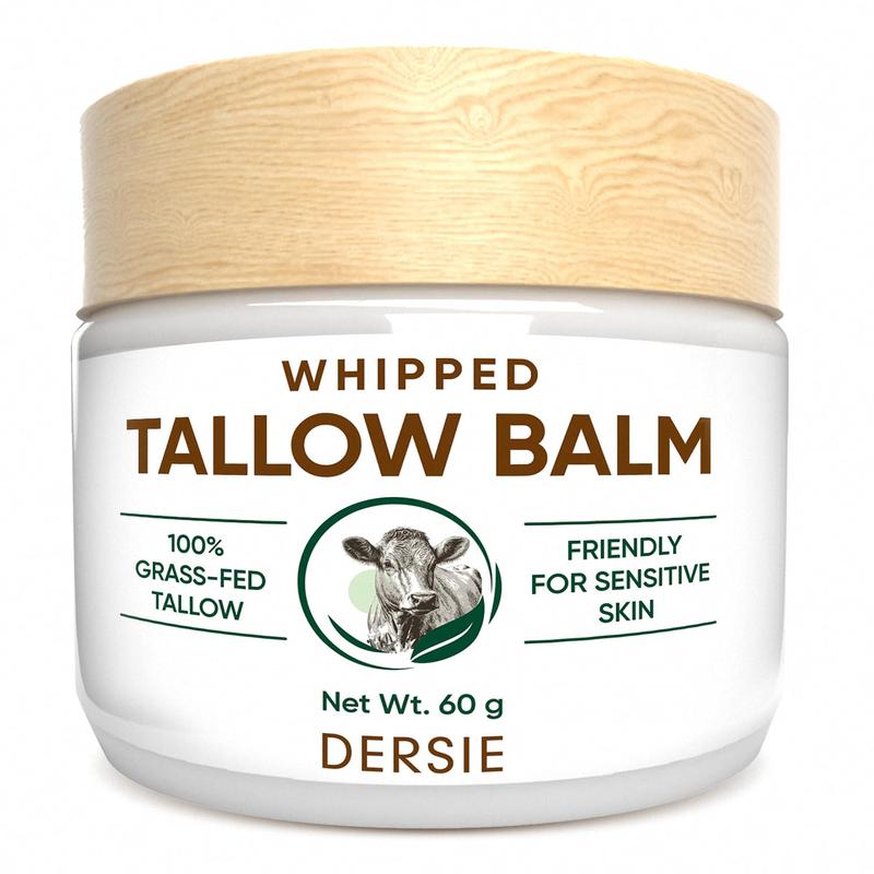 Whipped Beef Tallow Balm: Face Moisturizer with Emu Oil, Blue Cypress & Sandalwood, Fresh Herbal Scent, Eczema Relief, Sensitive Skin Friendly 2.12 OZ