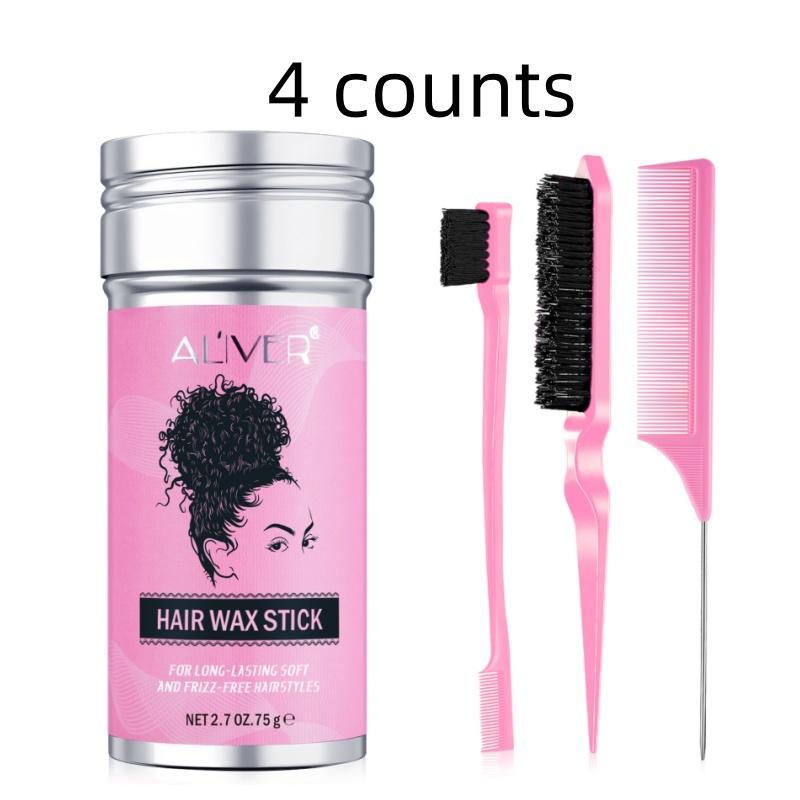 Hair Wax Stick with 3 Counts Comb, Long-lasting Styling Hair Wax Stick, Non-greasy Hair Styling Product for Women & Men