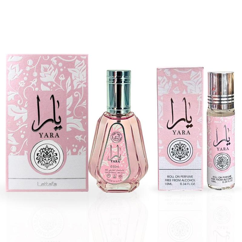 Yara EDP Spray 50 ML (1.7 OZ) & Yara Roll-On Perfume Oil CPO - 10ML (0.34 OZ) By Ard Al Zaafaran | Experience the Floral Elegance. (MAJESTIC BUNDLE)