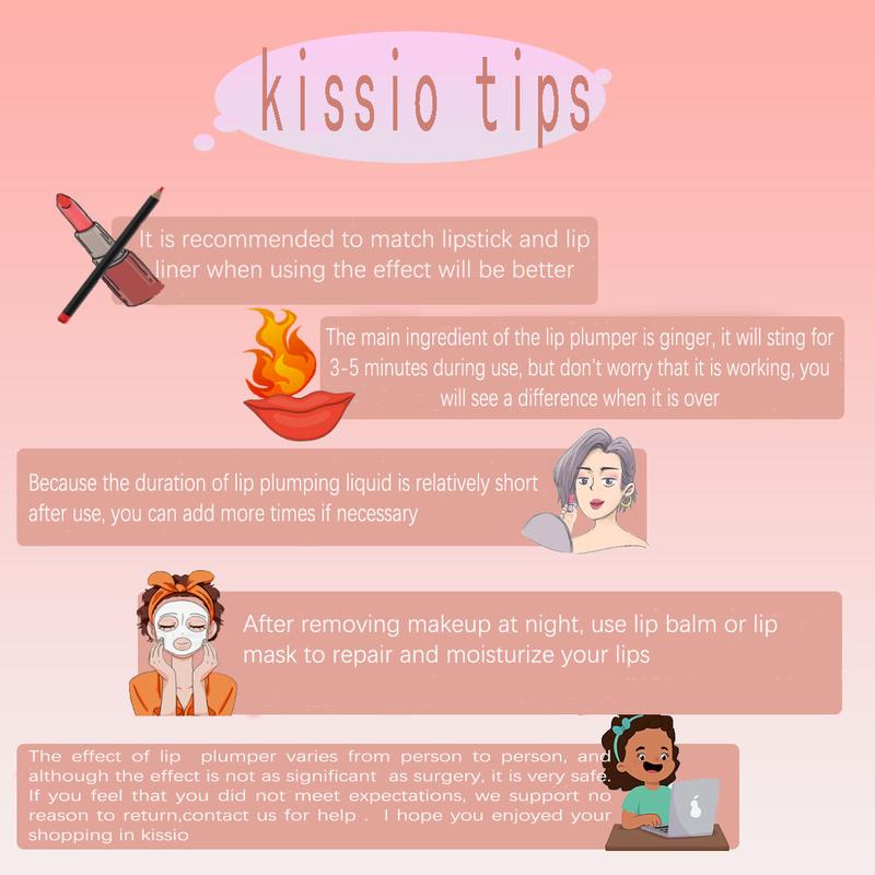 KISSIO Lip Plumper Set,Refer to reviews before purchasing,the effect varies from person to person. If you don't meet your expectations, please seek help from customer service. Very Small Package, Easy to Carry,Natural Lip Care,Day and Night use(2PCS)