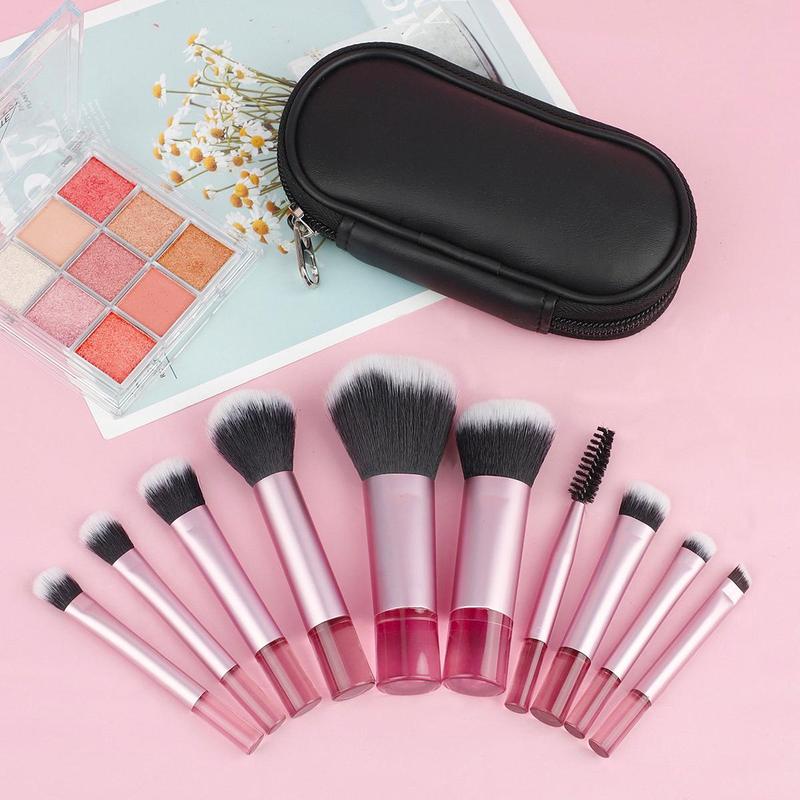 Professional Makeup Brush Set with Storage Bag, 10pcs set Multifunctional Makeup Brushes for Christmas Gift, Travel Makeup Brush Kit, Makeup Tool Accessories