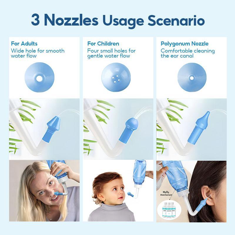 330ml Nasal Rinser Bottle, 1 Set Large Capacity Deep Cleaning Nasal Rinser, Non-spill Anti-slip Nasal Rinser Bottle, Nasal Cleaning Supplies